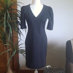 Banana Republic black stretchy fitted v-neck dress size 2